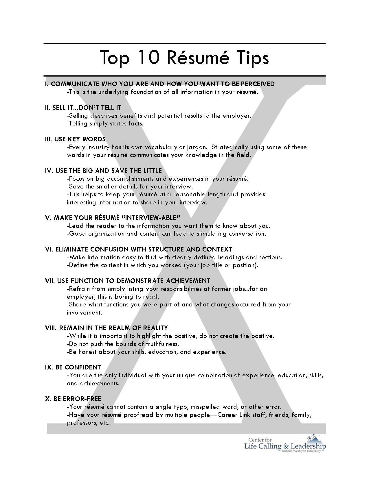 Cv writing and interview tips